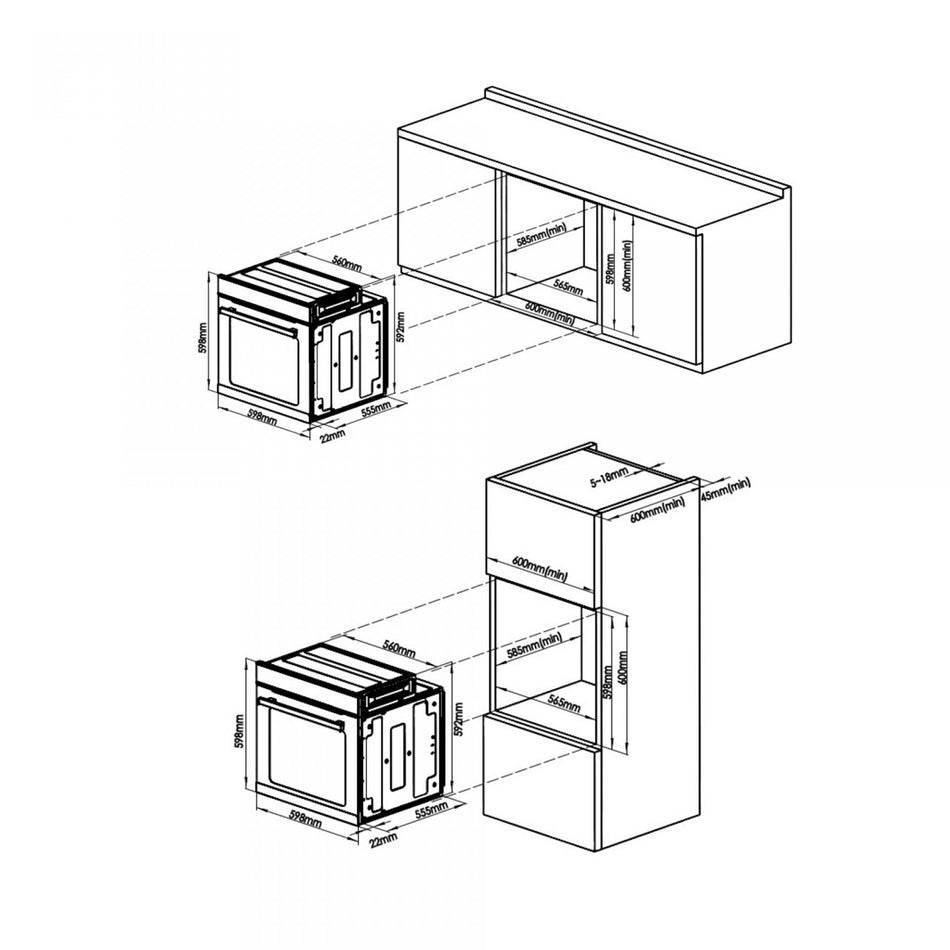 Cuptor Incorporabil Samus , 75 L, 2800 W, 9 Functii De Preparare