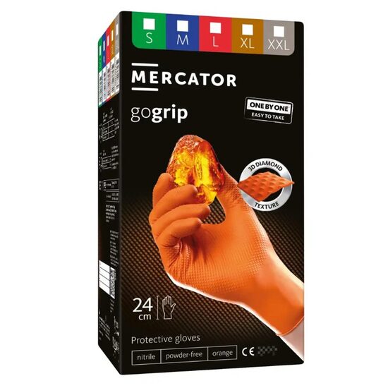 Mănuși nitril Gogrip orange, L, 100 buc