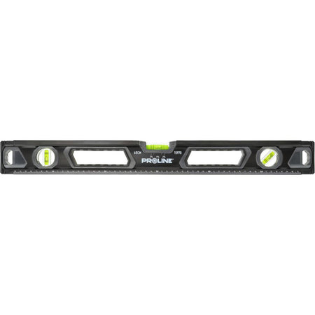 Nivelă premium PROLINE cu mânere și 3 bule, profil aluminiu, precisă