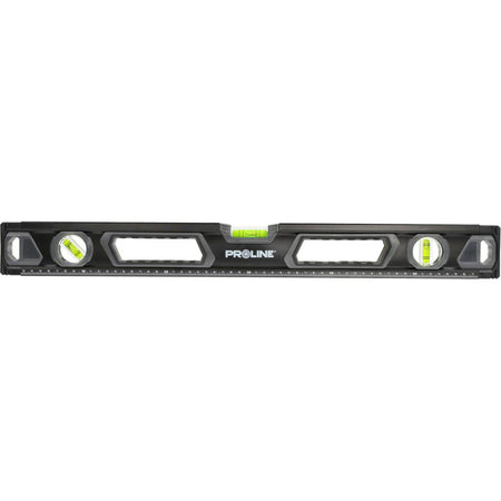 Nivelă premium PROLINE cu mânere și 3 bule, profil aluminiu, precisă