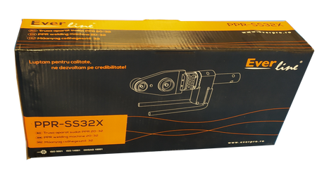 Trusă de lipit țevi PPR Everline de 800 W cu bacuri de 20, 25 și 32 mm și termostat la 270 °C