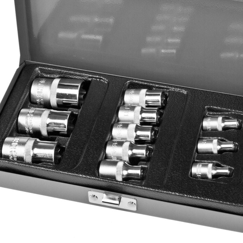 Trusă tubulare Torx cu adaptoare E4-E20, 11 piese, PROLINE 18711