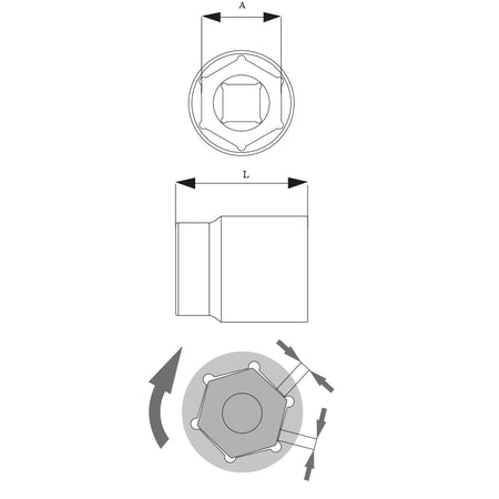 Cheie tubulară hexagonală PROLINE 3/4" cu profil PRO-DRIVE și dimensiuni variabile