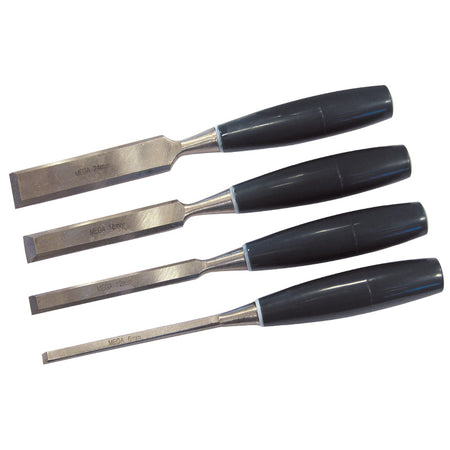 Set dălți lemn cu mâner plastic, 4 piese, margini teșite MEGA 19004