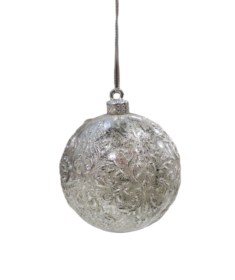 Xmas Ornament Glob Argintiu  8 Cm Plastic