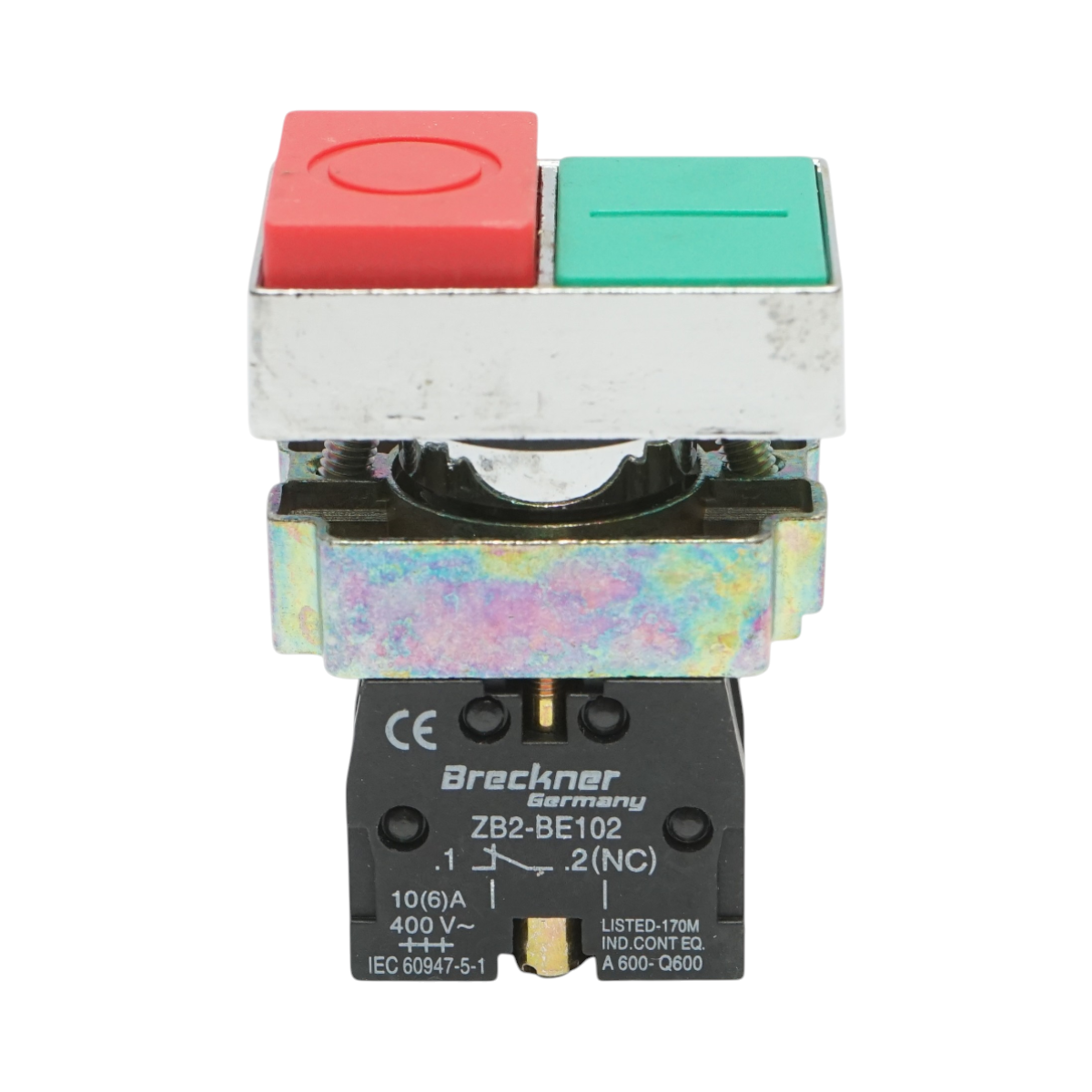 Buton comandă dublu convex 1NO+1NC, 400V 10A, IP40 Breckner Germany BK76450