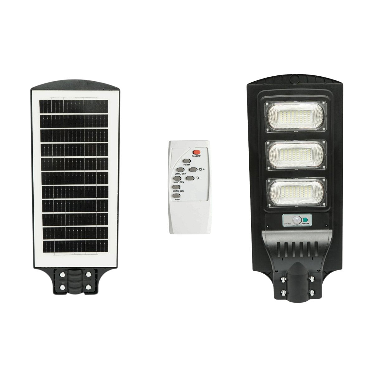 Lampă solară LED stradală de 200 W cu panou solar de 18 W și senzor de mișcare PIR Breckner Germany BK77353