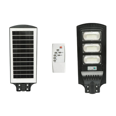 Lampă solară LED stradală de 200 W cu panou solar de 18 W și senzor de mișcare PIR Breckner Germany BK77353