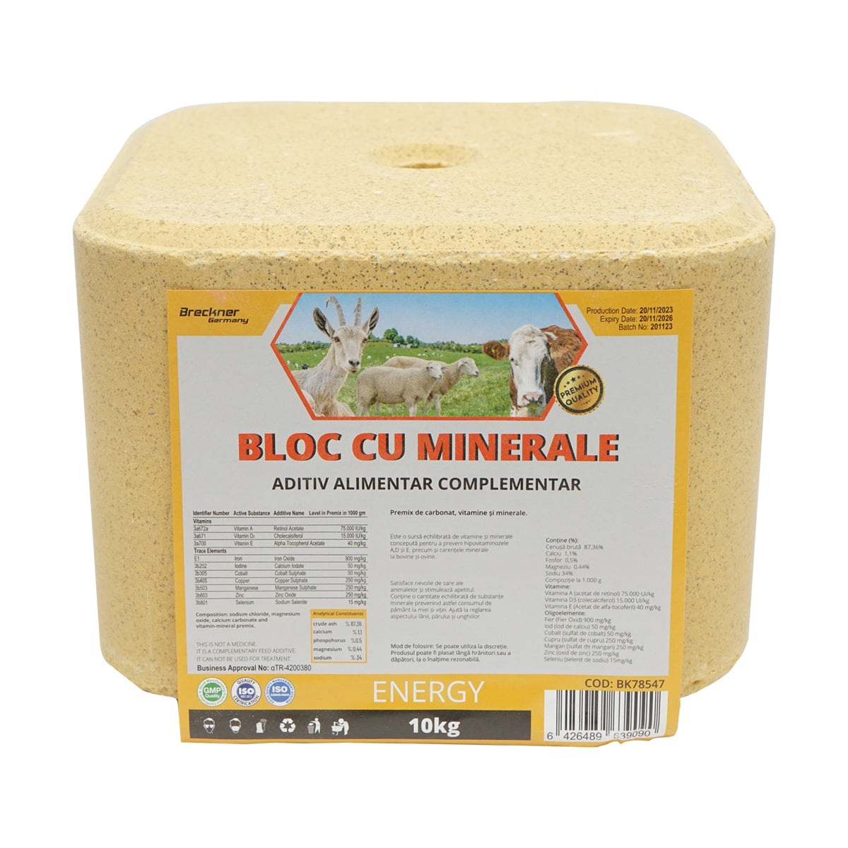Bloc Cuvitamine Si Minerale Pentru Animale 10kg