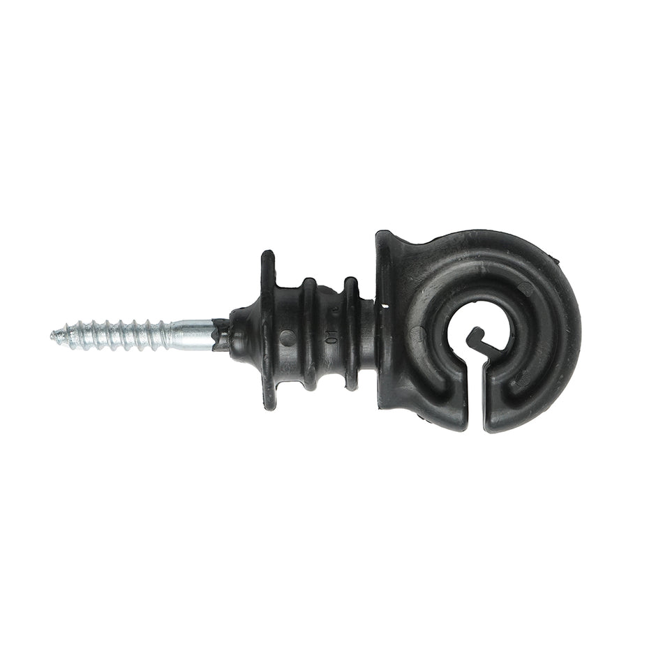 Izolator inelar din PP ECO negru mat cu holșurub pentru fir de gard electric Breckner Germany BK87541