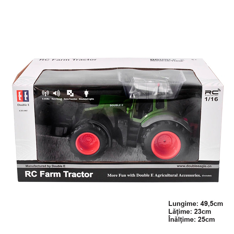 Jucarie Tractor Cu Telecomanda Doublee Rc 1:16 2.4 Ghz, Lumini, Sunete