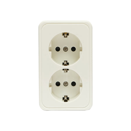 Priza Schuko Dubla Cu Impamantare Pt, 16 A 250 V, Cu Protectie