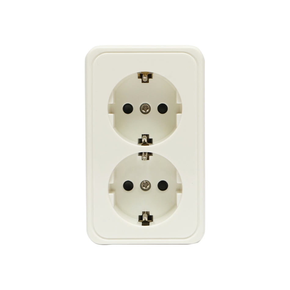 Priza Schuko Dubla Cu Impamantare Pt, 16 A 250 V, Cu Protectie