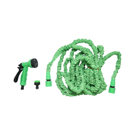 Furtun Gradina Extensibil Latex 5-15m, Pistol Reglabil  Adaptor 3/4, Cupla 1/2