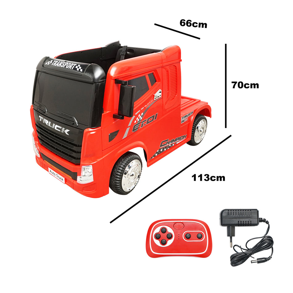 Camion Electric Rosu Cu Acumulator 12v/7ah Si Telecomanda