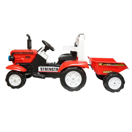 Tractor Electric Cu Remorca, Si Baterie Pentru Copii, Jucarie