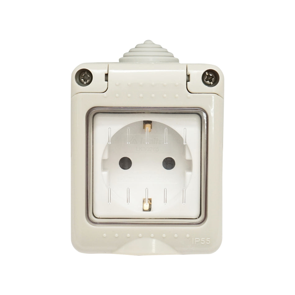 Priza Schuko Simpla Cu Impantare Si Protectie Ip 55, 16 A 250v