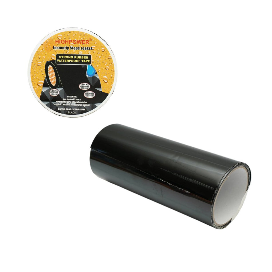 Bandă cauciucată hidroizolantă neagră autoadezivă de 200 mm × 1,5 m HighPower AAA145