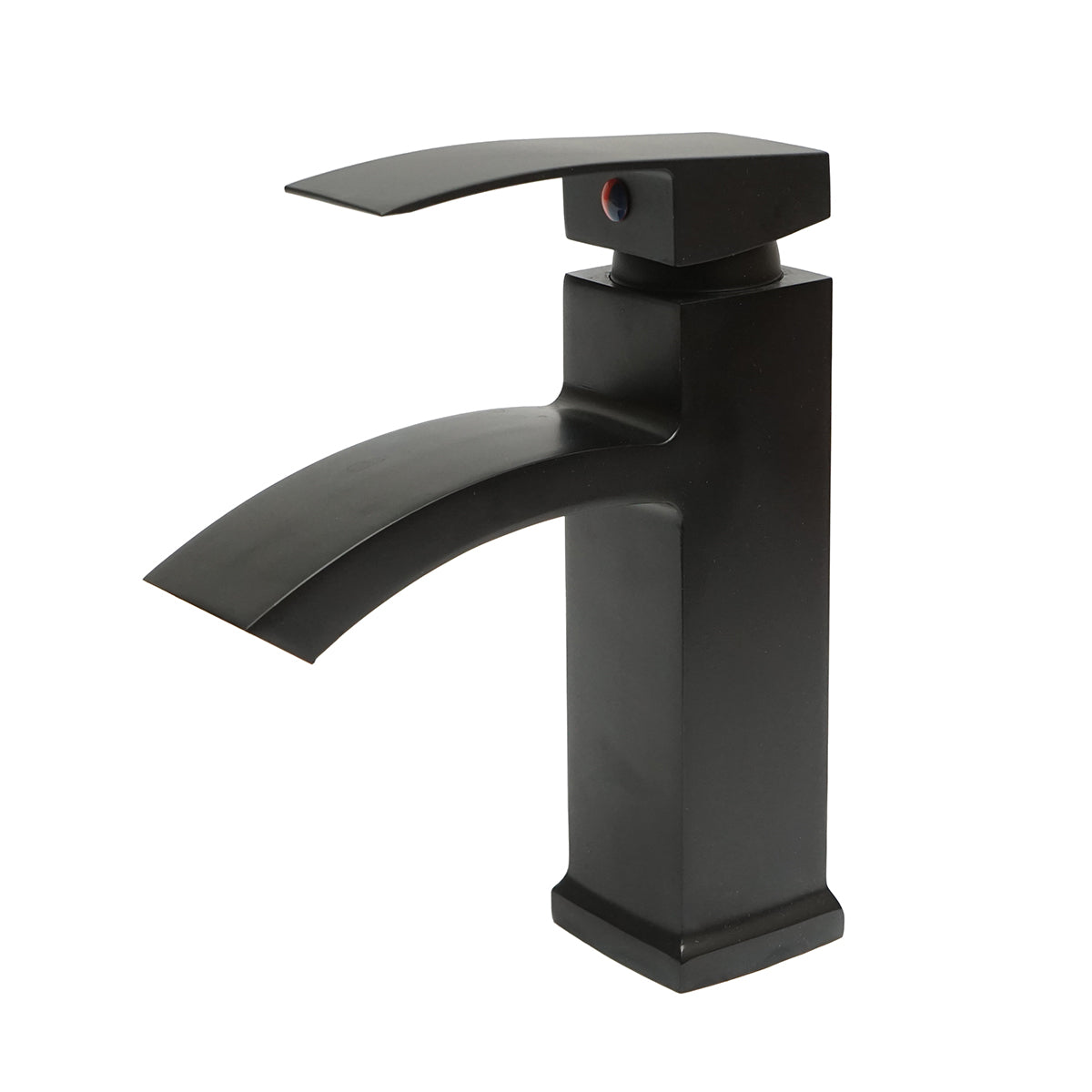 Baterie Lavoar Tip Cascada, Monocomanda, Finisaj Negru Mat, Aliaj Zinc