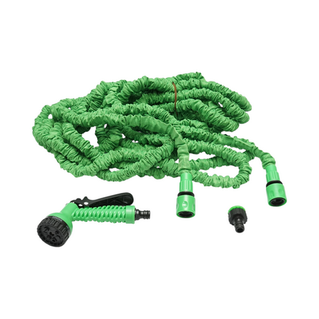Furtun Gradina Extensibil Latex 10-30m Reglabil , Adaptor3/4 Cupla 1/2