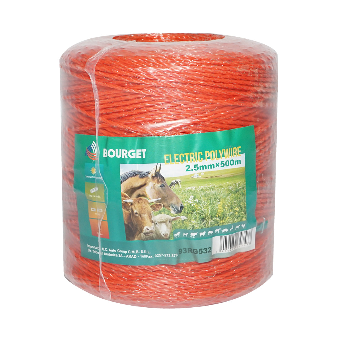 Rola Fir Portocalie Fi 2.5mm 3x0.15mm Ss, 500m Gard Electric, 15 Ohm