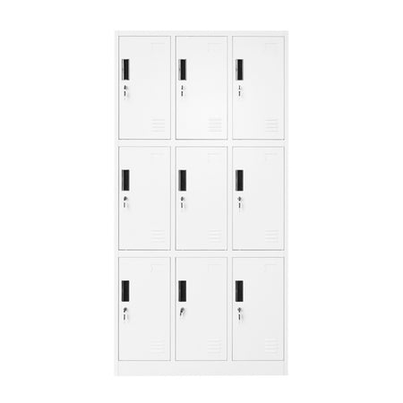 Dulap metalic tip vestiar cu 9 uși securizate 1800×900×450 mm gri Breckner Germany BK92945