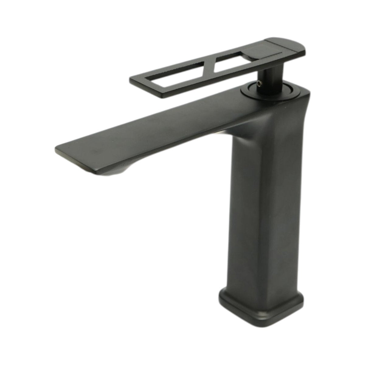 Baterie lavoar baie înaltă pătrată monocomandă, negru mat, aliaj zinc, furtunuri incluse DISVM47