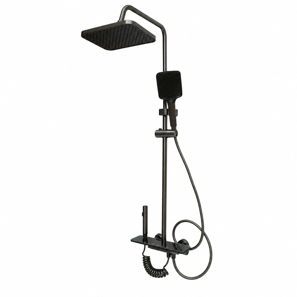 Set de duș multifuncțional cu termostat și afișaj digital pentru temperatură, grafit mat DISVM23