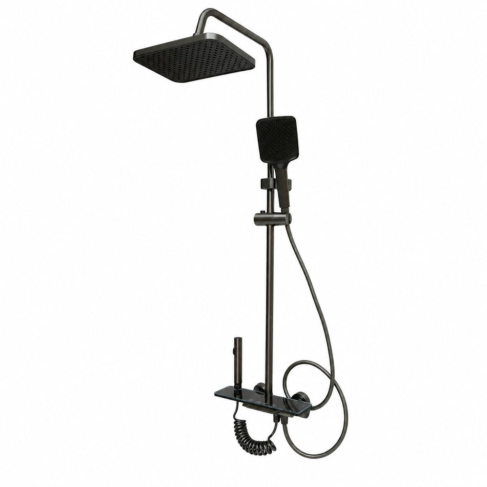 Set de duș multifuncțional cu termostat și afișaj digital pentru temperatură, grafit mat DISVM23