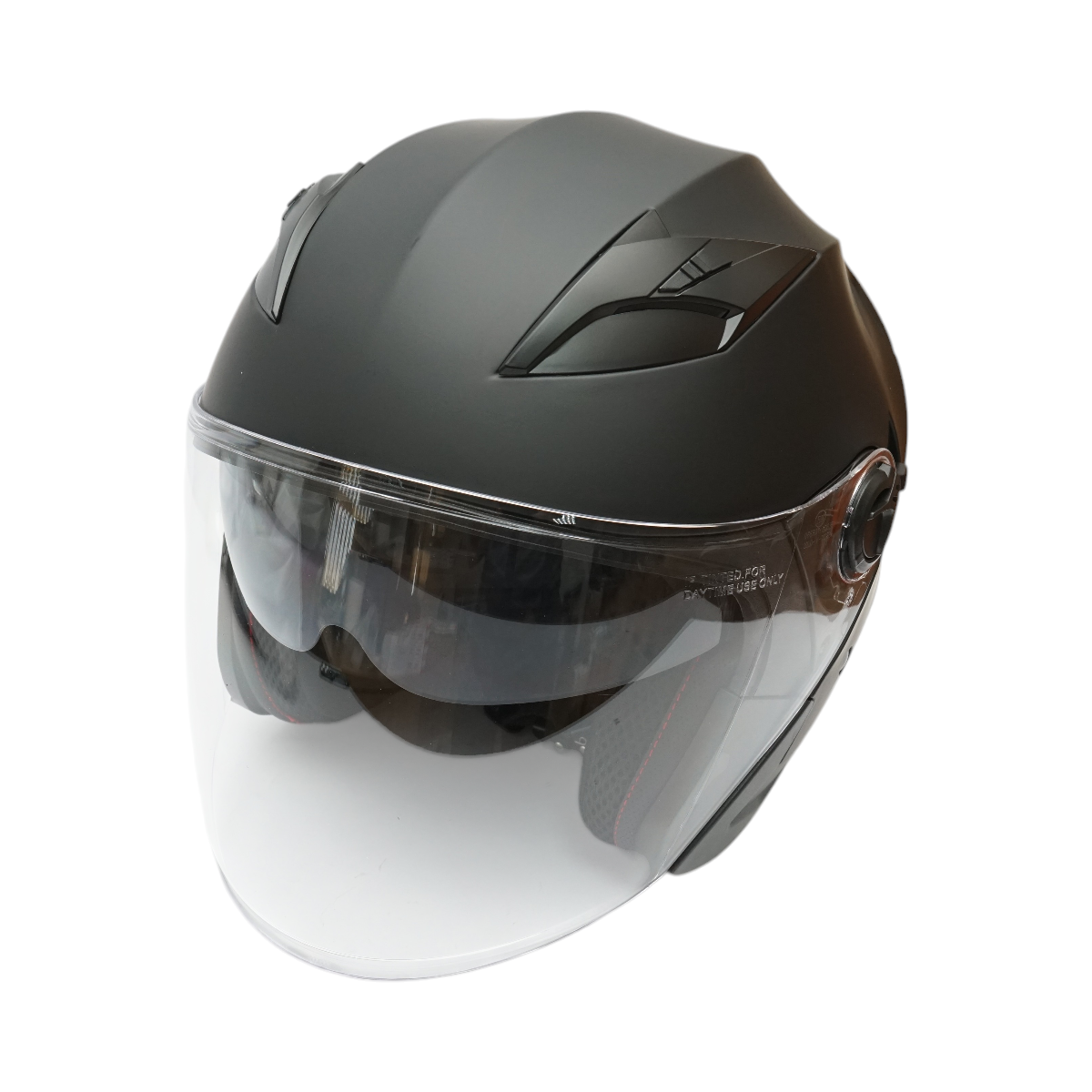 Casca moto tip jet alba, model urban cu viziera transparenta si ochelari de soare, marimea L