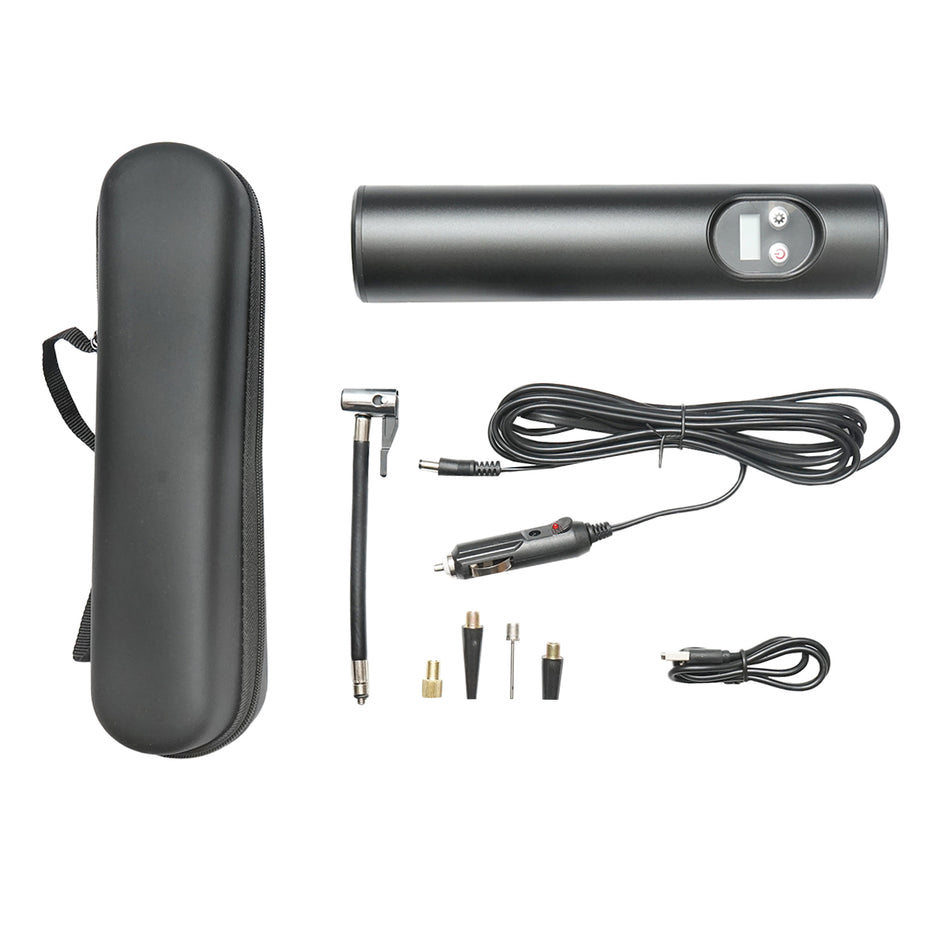 Compresor Aer Portabil Negru 12,4v Baterie 6000am, 250x56x47mm