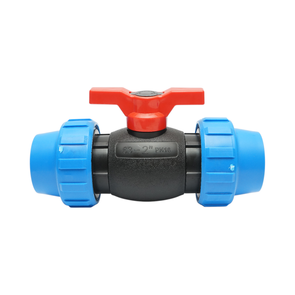 Robinet cu bilă cu compresiune 63 × 63 mm PN16 pentru sisteme de irigații DISLT99