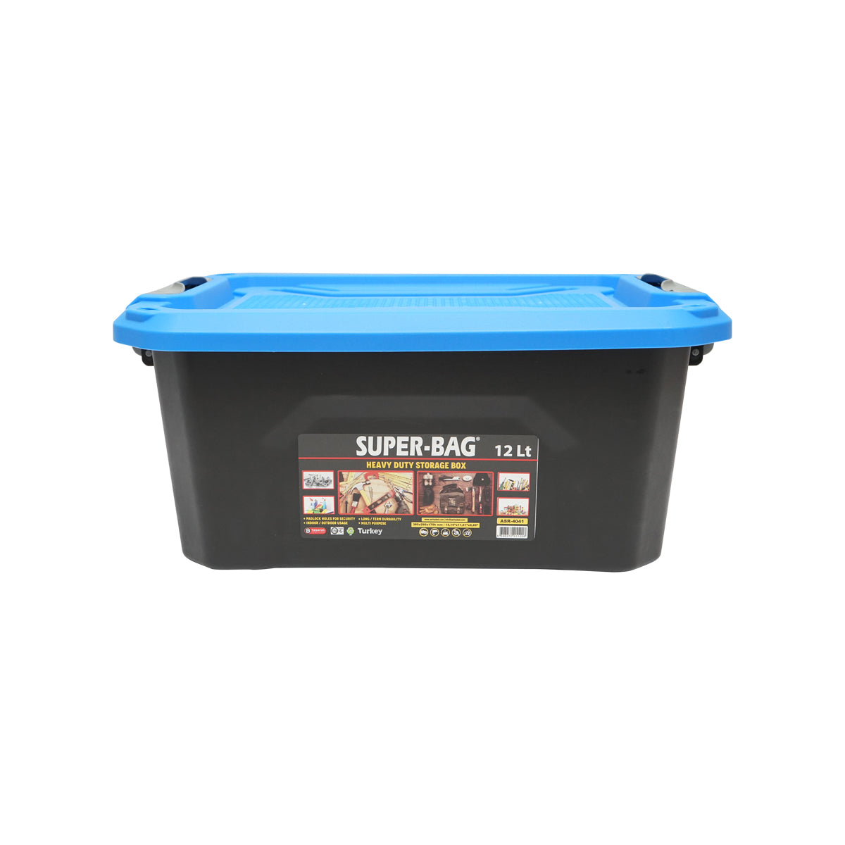 Lada Depozitare Heavy Duty 12l Cu Capac, Albastra 385x295x175mm B G