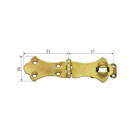 Balamă cu inel lacăt pentru cufer 51 × 38 mm P&P 2003-80