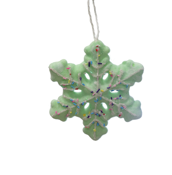 XMAS ORNAMENT DE AGATAT FULG VERDE, MODEL CANDY 50711KLG