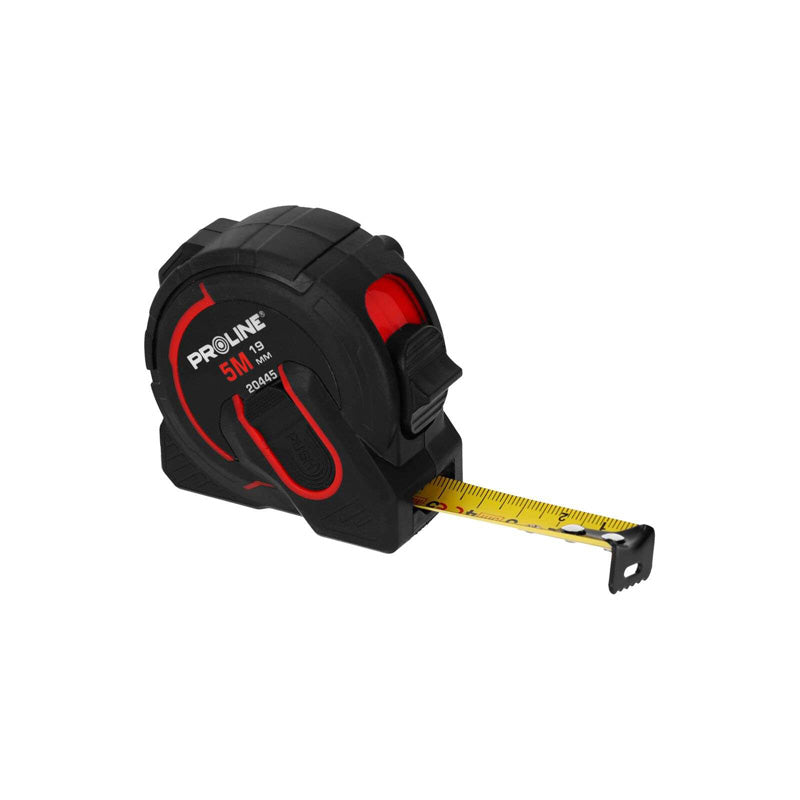 Ruletă cu selector viteză bandă 5 m, certificat CE, acoperire nylon, PROLINE 20445