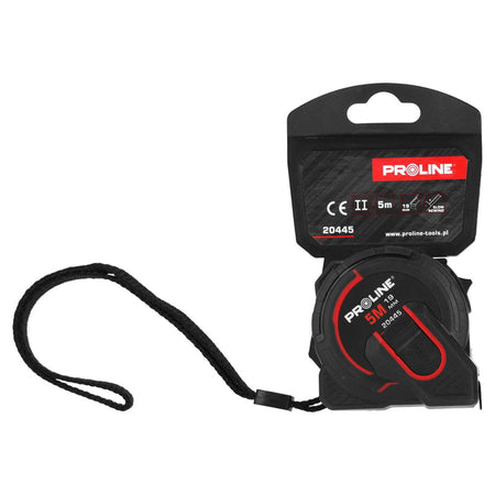 Ruletă cu selector viteză bandă 5 m, certificat CE, acoperire nylon, PROLINE 20445