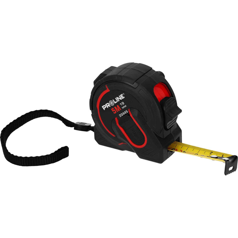 Ruletă cu selector viteză bandă 5 m, certificat CE, acoperire nylon, PROLINE 20445