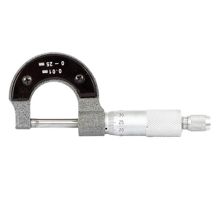 Micrometru 25 mm cu precizie 0,01 mm, carcasă aluminiu PROLINE 20518