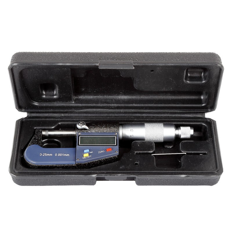 Micrometru digital 25 mm cu precizie 0,001 mm și nicovale din carbură PROLINE 20519