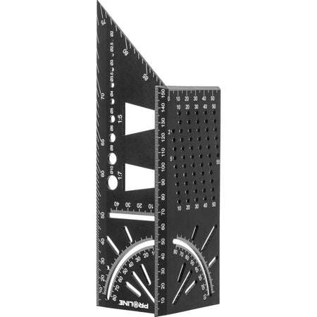 Echer multifuncțional tip 3D pentru tâmplărie, măsurare unghiuri, ABS sau aluminiu, PROLINE