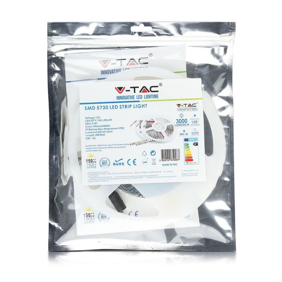 Banda LED SMD5730 120LED/M 4500K IP20 5M V-TAC