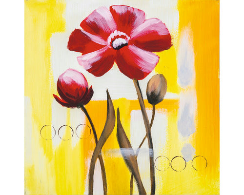 Tablou Crizanteme Rosii 40x40cm