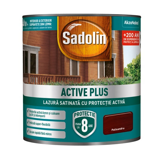 Lazura Satinata Sadolin Active Plus Wb Palisandru 0.75l
