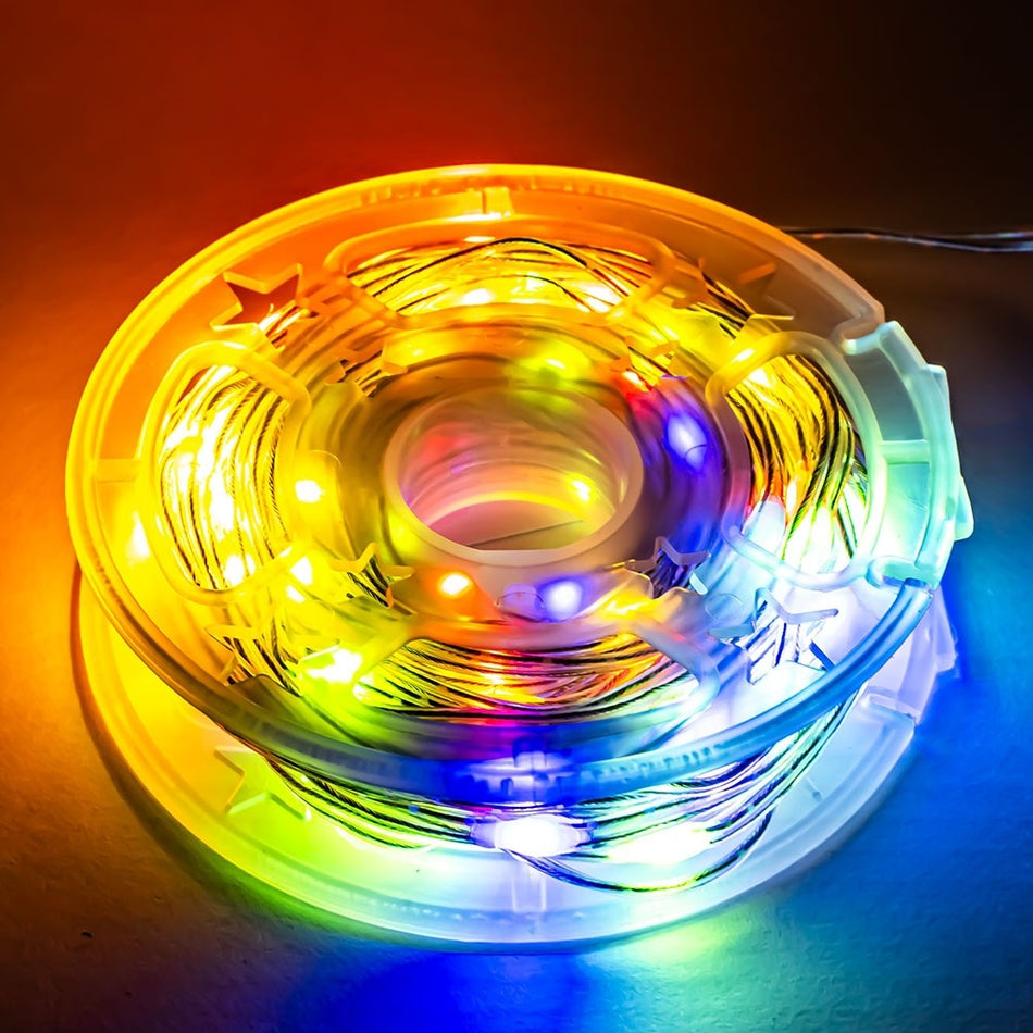 Instalatie Pom Craciun, 100 Becuri Led, Alba