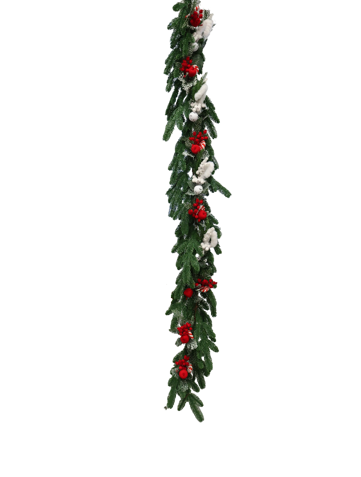 XMAS GHIRLANDA BRAD VERDE INSPICAT CU CONURI 270CM/30 CM