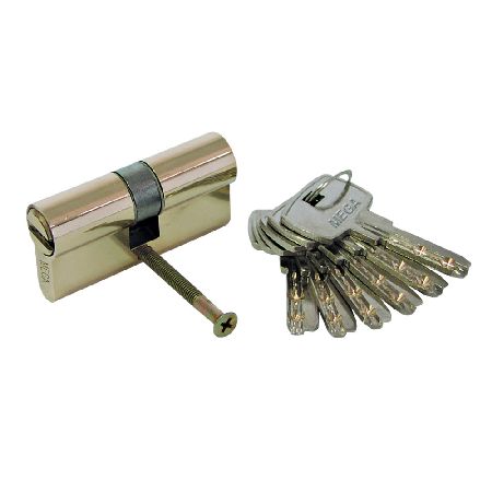 Cilindru siguranță cu amprentă MEGA din alamă, 6 chei 62 mm