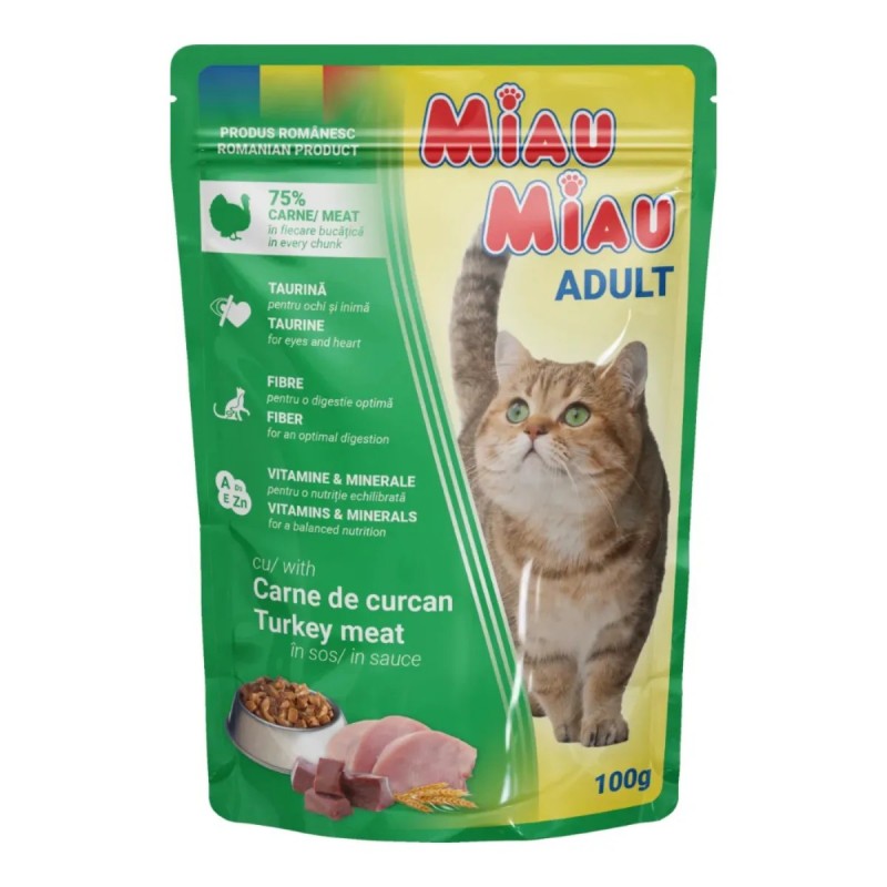 Plic Miau- Miau, Curcan In Sos, 100g
