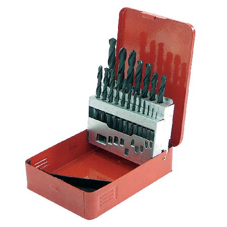 Set burghie metal HSS 1-10 mm, 19 piese, cutie, unghi 118°, MEGA 26219