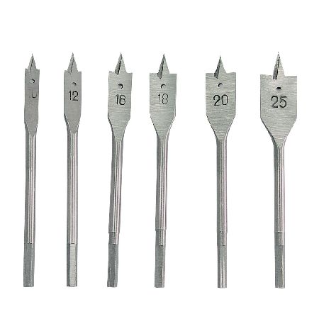 Set burghie lemn plate 10-25 mm, 6 piese, livrare în folie plastic MEGA 26406